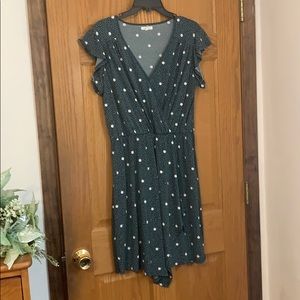 Maurices Green Polkadot wrap dress